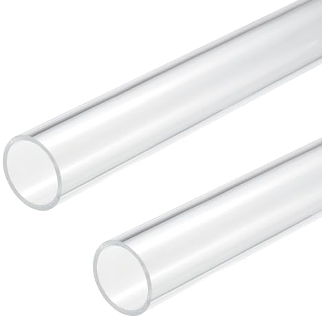 DMiotech 2 Stück 31mm x 35mm(1,2 x 1 3/8) Klarer Acrylrohr Steifes Kunststoffrohr 10 für Aquarium Wasserrohr, Wasserkühlsystem, Rohrinstallation