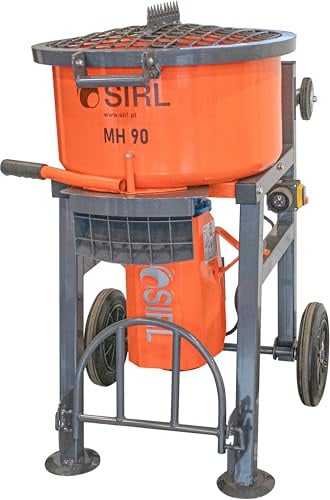 SIRL MH90 Profi Betonmischer 230V Zwangsmischer Mischmaschine Beton Zementmischer zum Anrühren von Mörtel, Zement, Putz, Beton, Schüttgut | 1100 Watt Motor | 75 Liter Trommelvolumen | 3 Rührarme