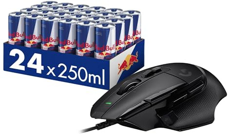 Logitech G502 X kabelgebundene Gaming-Maus + Red Bull Energy Drink - 24er Palette Dosen Getränke, EINWEG (24 x 250 ml)