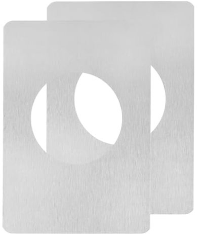 QUARKZMAN 1 Set 130x90mm / 5.12x3.54 Piastra Rinforzo per Maniglia Porta, Copertura Buco Serratura Acciaio Inossidabile per Riparazione Serratura Maniglia Porta, Argento