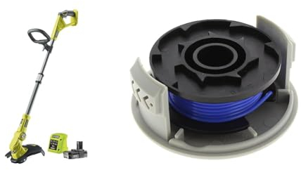 RYOBI 18 V ONE+ Akku-Rasentrimmer Set RLT183220S mit Fadenspule RAC124, Schnittbreite 25-30 cm, inkl. 1 x 18 V 2,0 Ah Akku und Ladegerät