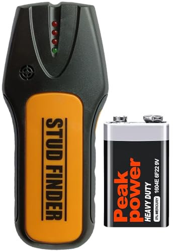 Stud Finder Wall Scanner, Stud Finder with LED Indicator Light and Buzzer, Stud Detector for Stud AC Wire Cable Metal Wood Pipe Joist, Stud Detector for Walls