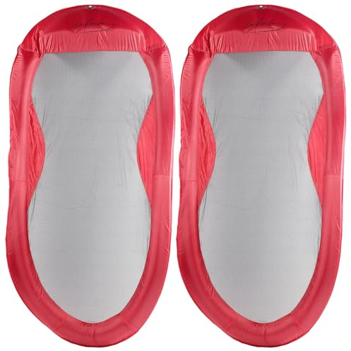 infactory Wasserhaengematte: 2er-Set Wasserhängematten 200 x 90 cm inklusive Transport-Tasche (Luftmatratze Wasserhängematte, Aufblasbarer Wasserhängematte, aufblasbar)