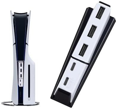 USB Hub for PS5 Slim, 5 Port USB Extender for PS5 Slim Console Disco and Digital, Extra High Speed USB Charging Adapter for PS5 Slim Accessories Compatible with Playstation 5 Slim 3 USB