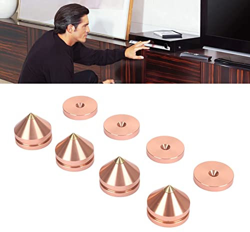 4PCS Aluminum Alloy Speaker Isolation Feet for Turntable and Subwoofer - Reduce Noise and Enhance Sound Quality (Rose Gold)