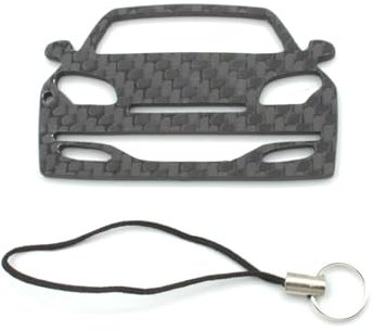 BlackStuff Porte-clés en fibre de carbone avec cordon compatible avec Megane III Sport RS 2010-2014 CF-668, Noir, S, Noir , S