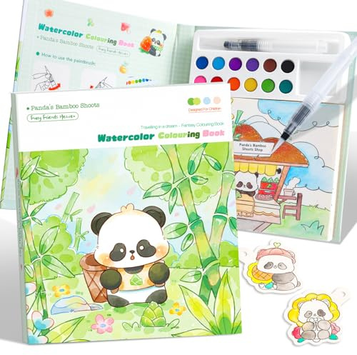 gesboole Paint with Water Coloring Books for Kids Ages 3-5, 4-8 – Cute Coloring Book for Teens,Arts and Crafts for Kids Ages 3 4 5 6 7 8+, Birthday Gift Toys for Girls Boys,Travel Toys-Panda