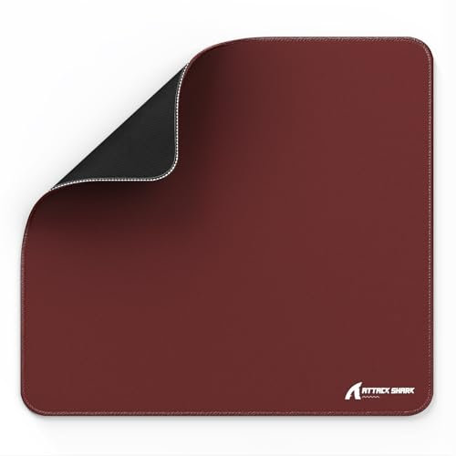 LexonElec x ATTACK SHARK Medium Gaming Mouse Pad, Superfine Fiber Desktop Mouse Pad, Non-Slip Rubber Base, Optimised for Gaming Sensors, Waterproof Mouse Mat for E-sport-Red