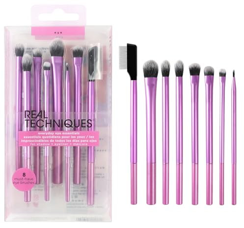 OFFCUP Set Pennelli Trucco, 8 Set di Pennelli Premium Synthetic Pennelli Trucco, Set di Pennelli per Ombretto, Set Pennelli Make Up per Sopracciglia Eyeline Occhi