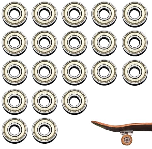 WUSJCOF 50 Stück Double Shielded Miniatur Rillenkugellager, Carbonstahl Präzisionslager, 608ZZ Kugellager für Skateboards, Rollerblades, Fahrräder, Hausgeräte (8x22x7 mm)