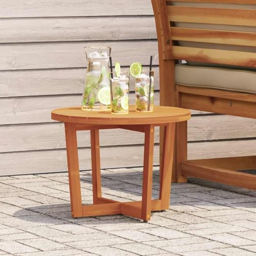 LLEZKBR Outdoor Outdoor Tisch Gartentisch Beistelltisch rund Ø55x40cm Massivholz Akazie