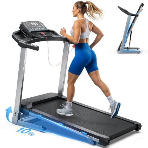 Cardirun Tapis Roulant Elettrico Pieghevole 3.5 HP con Cardiofrequenzimetro | Tapis Roulant Salvaspazio 12 km/h, Carico max 180 kg, Inclinazione 10%, APP, LED, Controllo vocale, Bluetooth, per casa