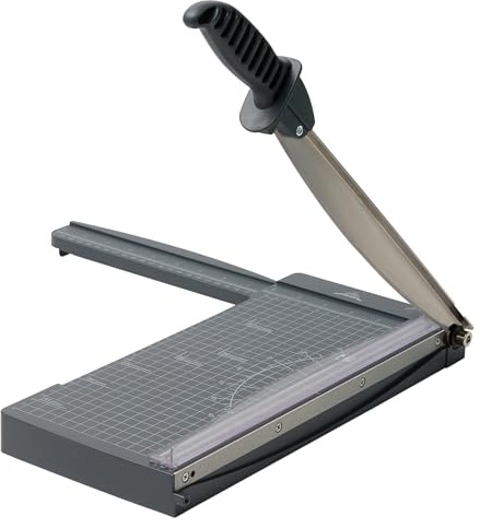 JIELISI A4 Guillotine Papierschneider 30 cm, bis 10 Blatt,Dunkelgrau | Verlängerte Maßskala und Winkelmarkierungen, Gerade Saubere Schnitte, mit Schutzabdeckung & Messerverschluss