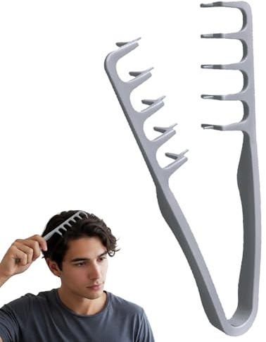 Peine Texturizador Hombre,Peine de Dientes Anchos,Peine Pelo Rizado,Magic Brush p-eine,Herramienta para dar Volumen a las Raíces,Accesorio De Estilizado Para Raíces y Flequillo Cabello Unisex
