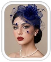 ADRAMATA Fascinators per Capelli con Collana di Perle, Fiore Piuma Cerchietto Fermaglio per Cappello, Fascinator per Matrimoni Cocktail Tea Party Accessori per Capelli da Donna