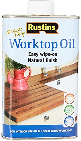 Rustins Worktop Oil - Premium Wood Treatment for Enhanced Durability, Water Resistance, and Natural Finish - Ideal for Kitchen Surfaces 500ml