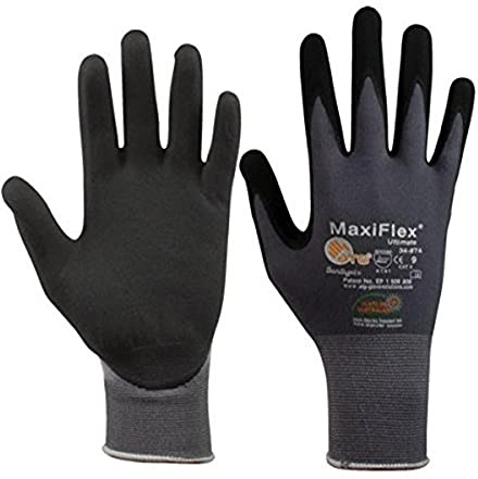SW-Stahl 11532L Nylon-Strickhandschuhe Nitril PU-Schaum, Gr. 10, Schwarz | Feinstrickhandschuhe für Werkstattbedarf & Arbeitsschutz - Griffige Montagehandschuhe in Grau und Schwarz - 1 Paar
