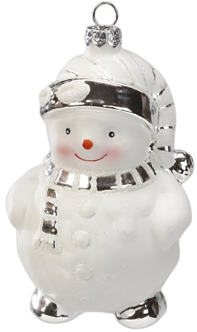 Inge-glas 64007-H6 Schneemann, 11 cm, 1-Stück/Packung, weiß matt