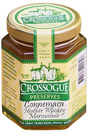 Connemara Heather Whiskey Marmalade (Marmelade aus Orangen, Zitronen und getorftem Whiskey) ohne künstliche Farbstoffe, Aromen oder Konservierungsstoffe, hausgemacht in Irland