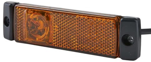 HELLA 2PS 008 645-361 Side Marker Light - LED - 24V - Screw Connection/mounting - Lens Colour: Yellow - Cable: 2000mm - Plug: EasyConn - 2-pin connector - right/left - Quantity: 1