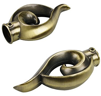 Liedeco Endstück, Endkappe Bessie für Gardinenstangen Blues ø 20 mm | 1 Stück | Messing-antik