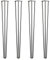 [HLC] 4 x Heavy Duty Hairpin Table Legs – Superior Double Weld Steel Construction with Free Screws, Build Guide & Protector Feet, Worth £8 Included! – 12mm Steel [40/102cm, 3 Rod, Black]