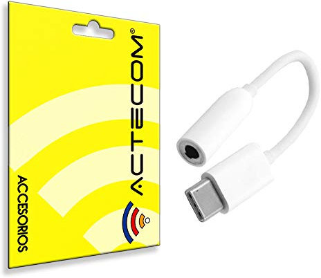 actecom® Adaptador USB Tipo C 3.1 A Jack Hembra Blanco