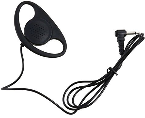 Bobury 1-Pin Jack 3,5 mm D-Shape Écouter Uniquement pour Casque Oreillette Radios bidirectionnelles Radio Talkie-walkie