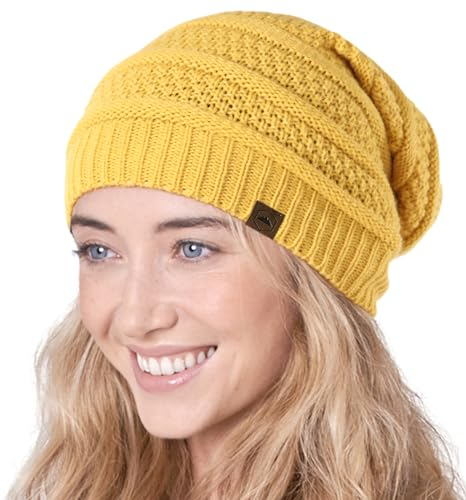 Tough Headwear Beanie Damen Herren - Mütze Herbst Winter - Strickmützen für Damen - Haube Wollmütze aus Acrylgarn - Lange Damenmütze - Warme Strickmütze - Long Beanie