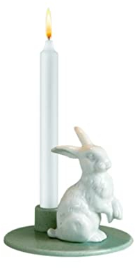 Dottir Nordic Design - Kerzenhalter - Geburtstagsgeschichten Hase - Porzellan - Ø8,5 x H8 cm