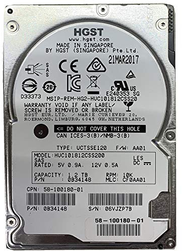 HGST HUC101812CSS200 DP/N : 0KV02 Disque dur SAS 1,2 To 10 K tr/min 2,5 12 Go/s
