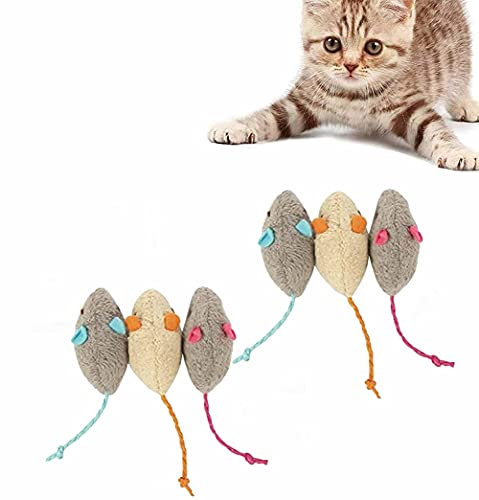 Dusenly 6 pieces of catnip cat toy plush mouse cat toy lifelike fat cat plush simulation realistic mouse toy
