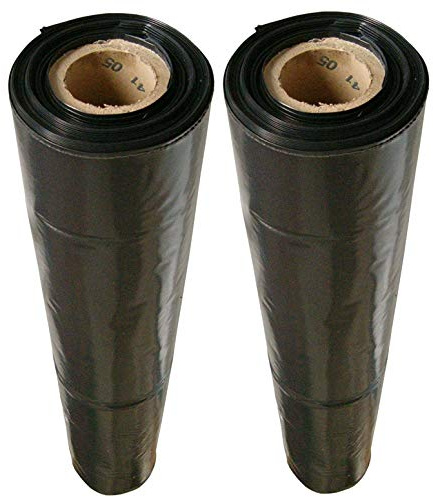 doitBau Baufolie Typ 300 schwarz – Abdeckfolie aus LDPE 4 m x 25 m – 2 Rollen (200 m²) extra starke, wasserdichte und reißfeste Schutzfolie für Innen- und Außenbereich