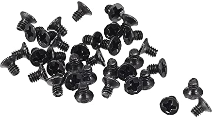 sourcing map 150Stk. M2 x 3mm Kreuzschlitz Flachkopf Schraubverschluss Schwarz für Laptop PC TV Lüfter Schalter