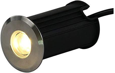 Foco LED Subacuático, Mini Foco Empotrable Suelo Exterior IP68 Acero Inoxidable 304 85-265V para Al Aire Libre, Escalera, Piscina, Submarino Decoración (Color : Warm Light, Size : 42mm-1w)