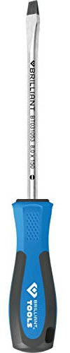BRILLIANT TOOLS BT031053 Destornillador de punta plana, 8,0 x 150 mm [Powered by KS TOOLS]