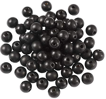 Craftdady Natürliche runde schwarze Holzperlen, 12 mm, gefärbte Holzkugeln, Abstandshalter für Makramee, Schmuck, Basteln, Heimdekorationen, 200 Stück