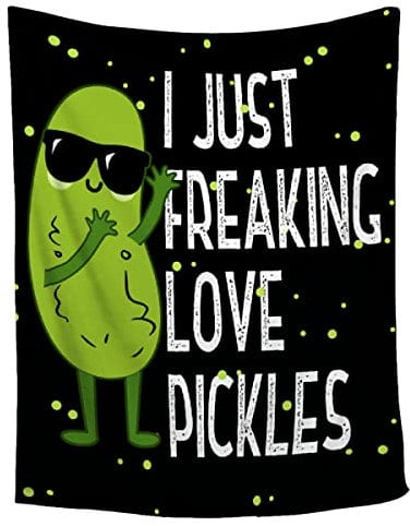 ZHONGKUI Funny Eat Sleep Pickles Repeat Retro Vintage Fleece Blanket Throw,Super Soft Cozy Warm Blanket for Stroller/Pets, Bed Blankets and Throws for Couch Sofa Bed 40x30 for Toddlers Pets
