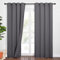 PONY DANCE Rideaux Occultant Gris - Rideau Anti-Bruit Phonique Isolant Thermique Anti Froid Chaleur 100% Lumineux Bloquer pour Maison Chambre Fenetre Porte, L132 x H210cm