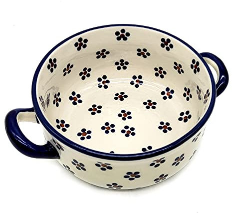 Bunzlauer Suppenschale 15 cm mit Henkeln (Dekor Margarete)