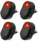 EPLZON 12V 30A SPST 3 poliger 2 Positionen wasserdichter LED Wippschalter für Auto LKW Wohnmobil Motorrad Boot Schiffssteuerung (Packung mit 4 Stück Rot)