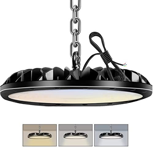 bapro 300W 30000LM UFO Faretto LED, 6000K/3000K/4000K Dimmerabile Proiettore Faretto LED, IP65 Impermeabile Interni Industriale LED, Super luminoso Lampada da officina per Garage/Scantinati/Stadi
