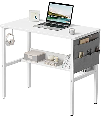 CubiCubi Bureau Informatique Ordinateur - 96 * 40 * 73 cm Simple Bureau Petite PC Table Stable pour Bureau, Domicile, Chambre, Salon, Blanc