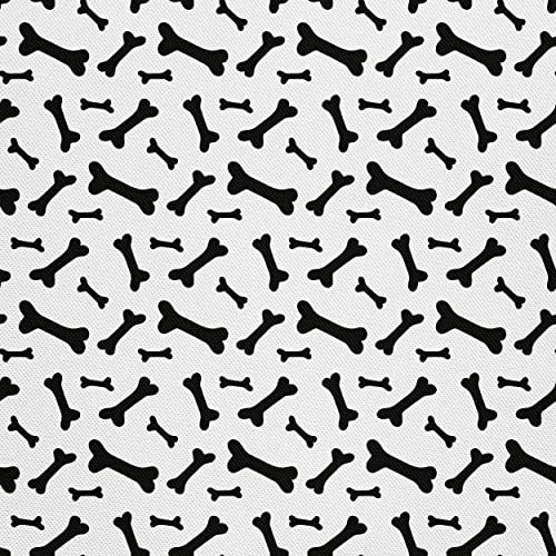 HEKO PANELS Stoff Oxford Wasserdichte Meterware Canvas-Stoff Polyester Stoff Zum Nähen Nähstoffe Dekostoffe Wasserabweisend Blickdicht Schwarze Knochen 1 Meter 155 x 100 cm, DX1121