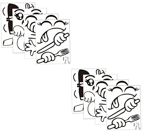 Baluue 8sheets Anime Fridge Stickers Removable Vinyl Kitchen Wall Decorations Refrigerator Wraps