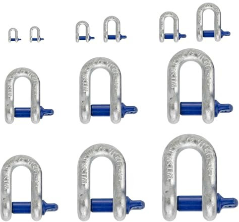 Hochfeste Schäkel mit Augbolzen - Feuerverzinkter Stahl - Tragfähigkeit von 0,33t bis 25t wählbar (0,75 Tonnen)