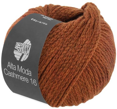 LANA GROSSA Alta Moda Cashmere 16 | Feinste 16 Mikron Merinowolle mit Kaschmiranteil | Handstrickgarn aus 78% Schurwolle (Merino) 12% Kaschmir & 10% Polyamid (Nylon) | 50g zum Stricken | 110m Garn 64