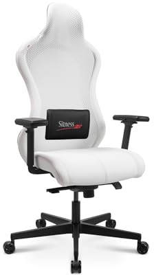 Topstar Bürostuhl Gamingstuhl Sitness RS Sport Plus Continental Kunstleder inkl. Armlehnen weiß/weiß rote Naht mit Lordosenkissen