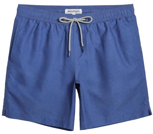 MaaMgic Short de Bain pour Homme Maillot de Bain Rayée avec Poche Séchage Rapide Short de Plage pour Vacance Piscine,Bleu 2024,S