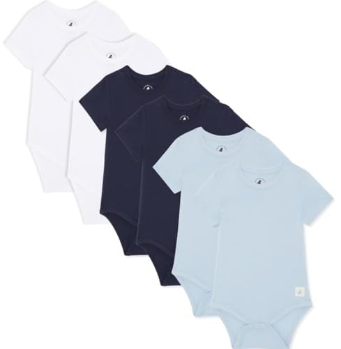 Bramble & Bear 3/6 Pack Short Sleeve Baby Vests - Organic Cotton Unisex Baby Bodysuit Vests for 0-3 Years - Comfortable Bodysuits for Boys & Girls - Soft, Cosy, Cute